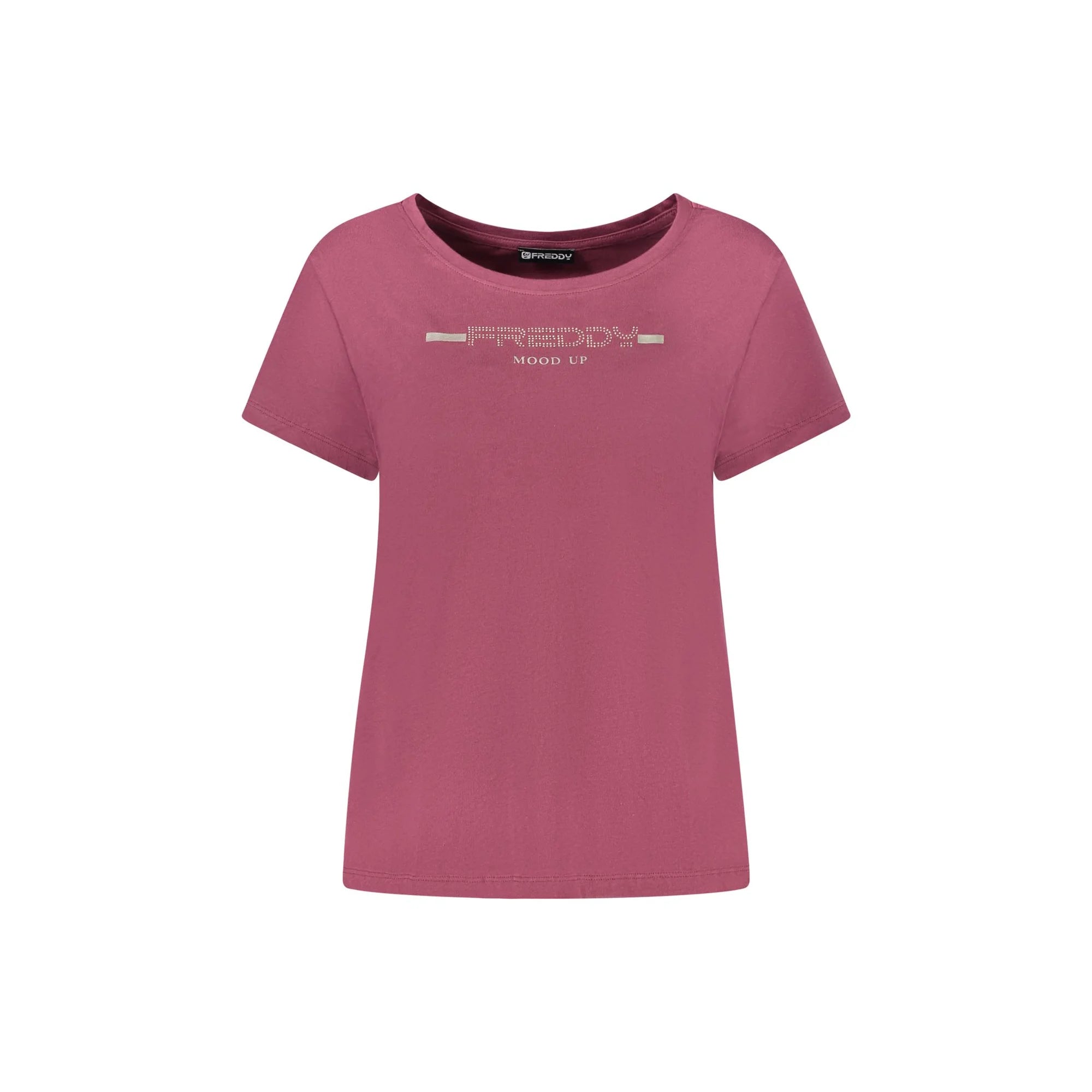 Freddy T-Shirt Maniche Corte Donna Viola Applicazione Strass - foto prodotto